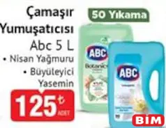 ABC ÇAMAŞIR YUMUŞATICISI 50 YIKAMA 5 L fiyat ve kampanya bilgisi
